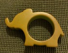 Vintage Bakelite catalin Napkin Ring holder    applesauce    Green Tones Elephant