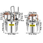 Vevor 3 5 8 13 2 Gal Moonshine Still Water Wine Alcohol Distiller Brewing Kit