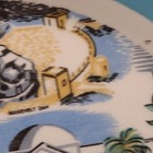 Vintage Arizona Souvenir Plate 8 5  Landmarks Turquoise Rim Decorative