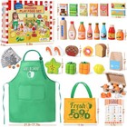 Wooden Play Food Set Kids Kitchen Grocery Store Market Pretend Play Toys