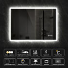Led Bathroom Mirror Antifog Wall Vanity Illuminated Mirror Bluetooth 28 36in