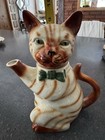 Tony Wood  Pussy Foot Tabby Cat Teapot  9 Inches Tall  Excellent Condition 