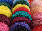 50 Scrubbies Assort  Colors Pot Scrubbers Very Tough Petticoat Flat   2 Sided