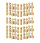 50 Pack Wood Peg Dolls Unfinished Wooden People Craft Blank Family Figures 3 4