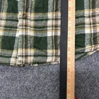 Eddie Bauer Flannel Shirt Mens Size L Green White Plaid Long Sleeve Cotton Shirt