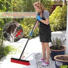 Heavy Duty 18  Push Broom For Outdoor   Indoor Use - Long Handle Snow Broom     
