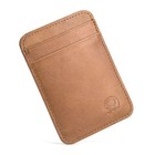 Fashion 100  Genuine Leather Thin Bank Credit Card Case Mini Card Wallet Men Bus