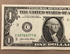 1 One Dollar Bill Error Note Well Ink Contamination Rare Missed Matched Inked
