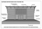 Outdoor Entertainment Deck   Bbq Pergola   Patio - V01   building Plans 