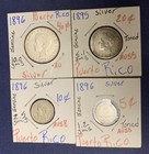 1896 40c Puerto Rico          40c 20c 10c 5c  4 Genuine Coins         