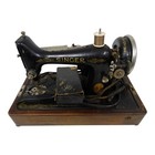 1929 Singer Model 99 Sewing Machine In Bentwood Case W Knee Lever   Attachments