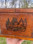 Antique Tramp Art Wooden Box Chipped Carved Notched Folk Art Aafa Primitive