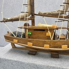 Vintage Handmade Brazilian Wooden Fishing Trawler Ship Model Boat 18  Nautical 
