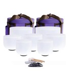 6-12  432hz White Set Quartz Frosted Chakra Crystal Singing Bowl Sound Heal Case