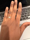 10k White Gold Diamond Cluster Square Engagement Ring Size 6
