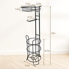 Toilet Paper Holder Stand Bathroom Storage With Raised Tissue Paper Roll - Black