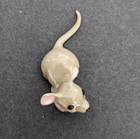 Vintage Hagen Renaker Ceramic Miniature Grey Mouse Lying Down Pre-owned