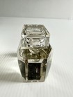 Antique Cut Glass Crystal Faceted Desk Inkwell W  Lid  Victorian
