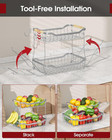 Fruit Basket For Kitchen Counter - 2 Tier Detachable Fruit Vegetable Basket With