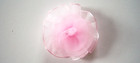 3 Pink Iridescent Organza 1 7 8  Rose Center Satin Edged Appliques  Ab-138