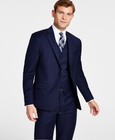 Michael Kors Mens Classic Fit Suit Jacket Blazer 44 R Navy Blue Solid Stretch