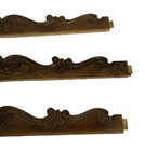 Set Of 3 Antique Carved Wooden Pediments Over Door Trims Reclaimed Architectural