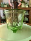 Antique A   J 1923 Hand Mixer  Egg Beater  Depression Uranium Glass  glows  