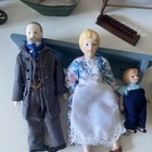 Large Lot Of  Vintage Colonial Dollhouse  Miniatures Dolls Furniture Accessories
