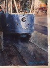 Watercolor Original Painting Trolley At Stop  Sf   11  X 15  Not A Print