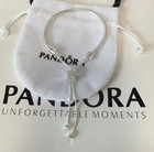 Authentic Pandora Silver Women Bracelet Moments Pave Heart Adjustable Slider