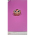 Vintage Italian Micro Mosaic Pill Box Floral Brass Hinged Round Trinket Case