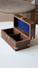 Vintage Wooden Trinket Box Inlaid Brass Nautical Anchor Hinged Lid 4 x2 x1 75 