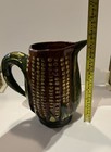 Antique Or Vintage  Brown Cornware Pitcher Corn Jug Trinadad Cuba Folk Art As Is