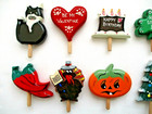 Cake Toppers Holiday Decorations Handmade Hand Painted Glazed Lot Of 11 Assorted