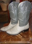 Nocona Boots Sze  7d Grey Leather Pointed Toe Good Cond Style 145 Ticket 79975