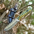 10 5  Hand Made Damascus Steel Hunting Knife Custom Wood Handle With Sheath