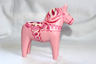 Rare Pink Akta Dalahemslojd Olssons Dala Horse Wooden 6 5  Tall Vintage Sweden