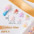 Flower Nail Charm For Women 6 Colors  60pcs
