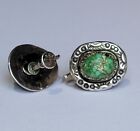 Vintage Navajo Sterling Silver Turquoise Native American Screw Back Earrings