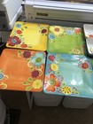 Laurie Gates Embossed Melamine Square Dishes 12 Total Pieces  Bright Floral