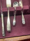 Vtg  1847 Rogers Bros Daffodil 25 Piece Is Silverplate Flatware Set In Wood Case