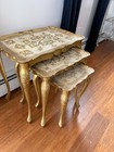 Nesting Tables Gold Hollywood Regency Vintage Italy Florentine Marked Mcm