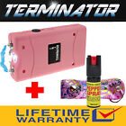 Terminator Stun Gun T800 - 720bv Rechargeable Police Flashlight And Pepper Spray