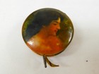 Antique Celluloid Victorian Lady Tape Measure W  Cloth Tape Retractable Vintage