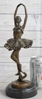 Large Signed Art Deco Tall Ballerina Dancer By Milo Bronze Sculpture Statue