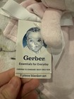 Gerber Cow Baby Blanket Security Lovey Set White Pink Floral Fleece - Nwt