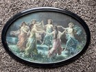 Oval Art Nouveau Picture Frame Print Dancing Nymphs In Moonlight