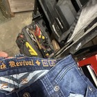 Rock Revival Men   s Blue Medium Wash Straight Jeans Distressed Embroidered