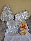 Lot Of 4 1980s-90s Wilton Aluminum Cake Pans Ziggy winnie The Pooh princess cat