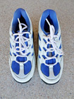 Z-coil White And Blue Leather Pain Relief Spring Heel Shoes   Women s 6